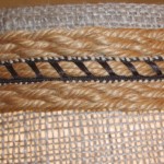 Jute Braid on Burlap Lampshade 