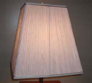 lampshade, pleated, square, restored