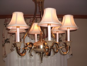 lampshades, candlelight shades, chandelier, restore