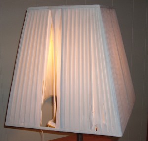 Square Pleated Shade Needing Recovered