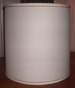 lampshade, drum, linen, restored