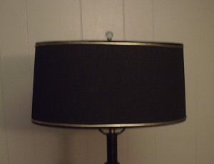 Oval Black Linen Restored Lampshade