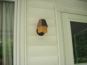 lampshade, porch light, american flag theme