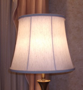 lampshade, slight bell, cottonwood, restored,