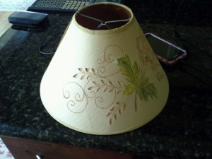 lampshade, pierced, liner repair, original