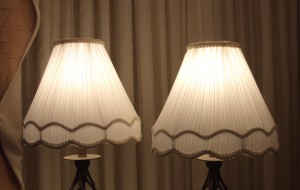 lampshade, pleated, scalloped, restored