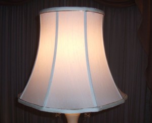 lampshade, repaired, liner, pink, blush, silk, restore