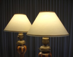lampshades, candlelight, linen, repair
