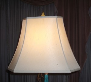 lampshade, cut corner shade, liner repair, restoration