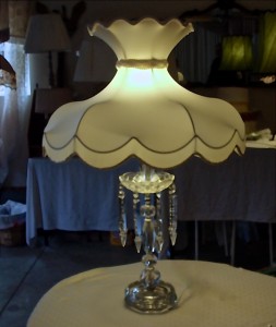 lampshade, victorian, crown, silk, restore, repair