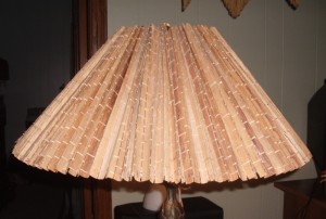 lampshade, wood, accordion, repair