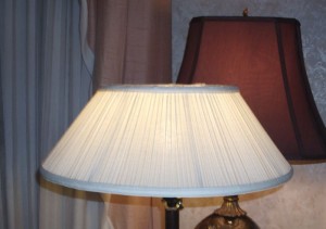 lampshade, pleated, restore, liner, repair