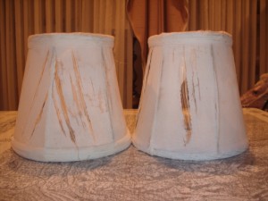 lampshades, candlelight, uno fitting, shredding, fabric, repair, restore