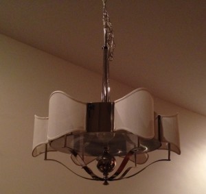 chandelier, contemporary, shantung, shades, restore, repair