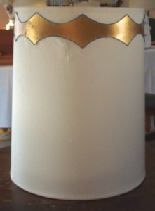 lampshade, drum, vintage, hard shell, styrene, restore, repair