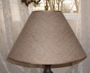 lampshade, burlap, fabric  laminated, styrene, shade