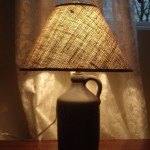 lampshade, burlap, jug, vintage, lamp base, replace
