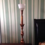 lamp, vintage, torch, bell, shade, restore