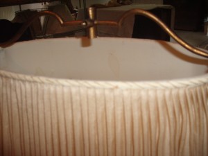 antique, lampshade, pleated, vintage, repair, replace, restore, sewn