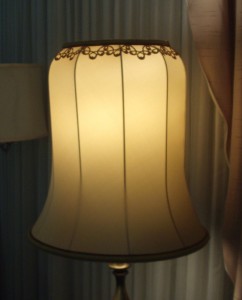 vintage, lampshade, recover, restore, silk