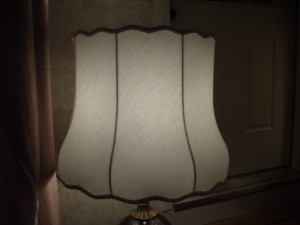 lampshade, scallop, vintage, shade, recover, replace, shade