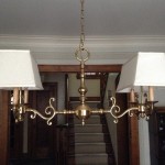 Vintage, chandelier, rectangle, shades, recovered, restored, repair, shades