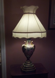 lampshade, lamp base, victorian, crown, restored