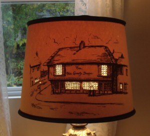 lampshade, vintage, stencil, shade, repair, restore,