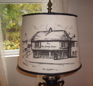 lampshade, stencil, antique, repair, restore, shade