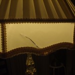 lampshade, vintage, fabric, replace, restore