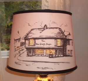 lampshade, antique, stencil, repair, restore, shade