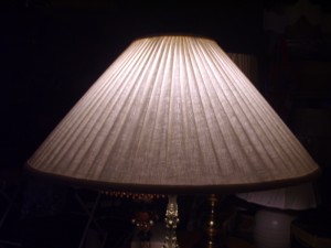 lampshade, pleated, a-frame, liner, replaced, restored, relined, shade
