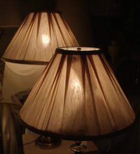 lampshades, Ethan Allen, liners, replaced, restored, shades, blush