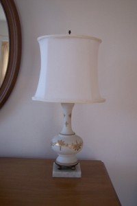 lamp, contemporary, 1950's, oval, lampshade, restore
