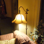 gooseneck, floor, lamp, restored