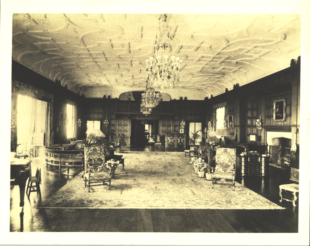 stan hywet, historic, music room, chandelier, restore, lampshades