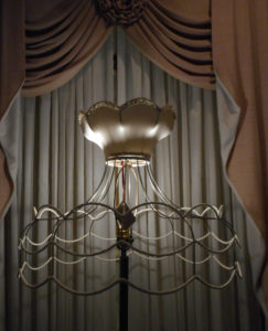 crown, victorian, lampshade, restore, repair, silk