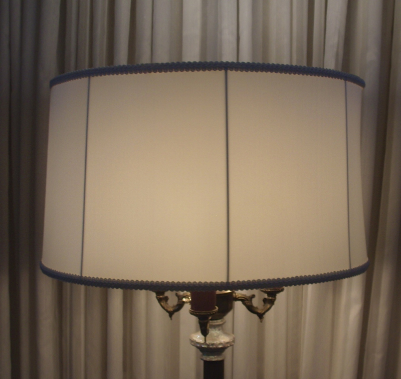 ampshade, drum, floor, vintage, silk, restore