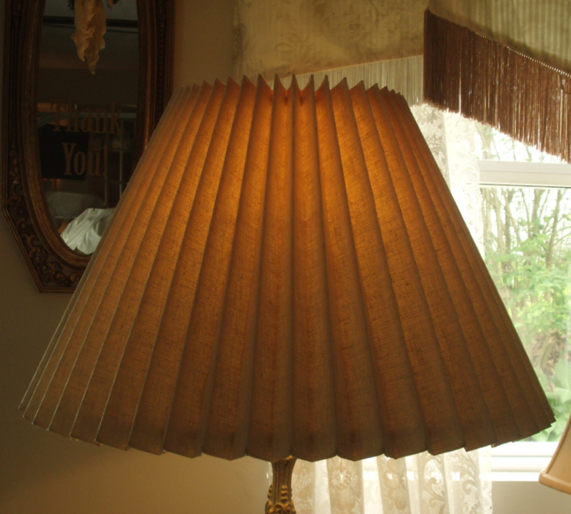 lampshade, accordion, pleated, vintage, restore, repair, replace