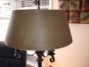 faded green fabric laminated lampshade