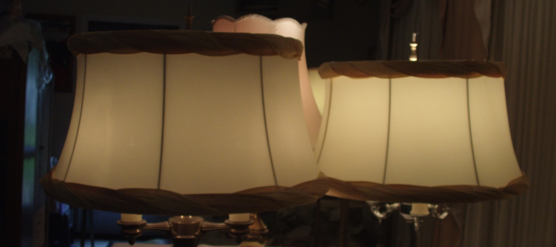 lampshades, bell, vintage, restored, replaced, recovered, shades