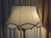 lampshade, vintage, scallop, silk, restored, recovered, replaced, shade, bell