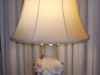 lampshade, silk, ceramic, lamp base, restored