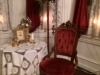 lampshade, restored, vintage, historic, bell, valance, burgundy