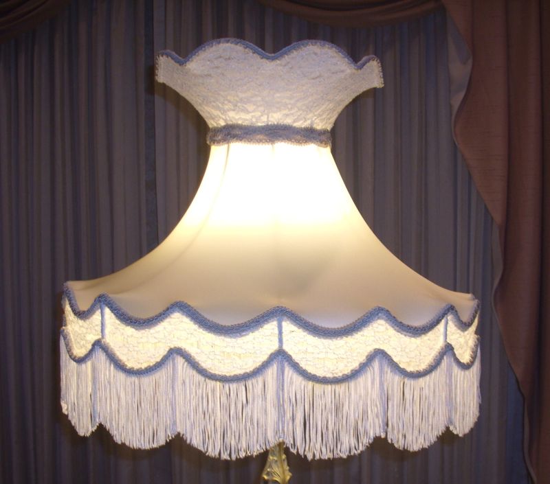 lampshade, victorian, crown, lace, silk, fringe, restore, repair