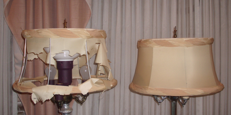 Edward Alden Bell Lampshades Red, How To Fix A Broken Lampshade Frame