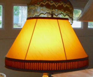 lampshade, restored, gold, lighting, deco, lamp, shade